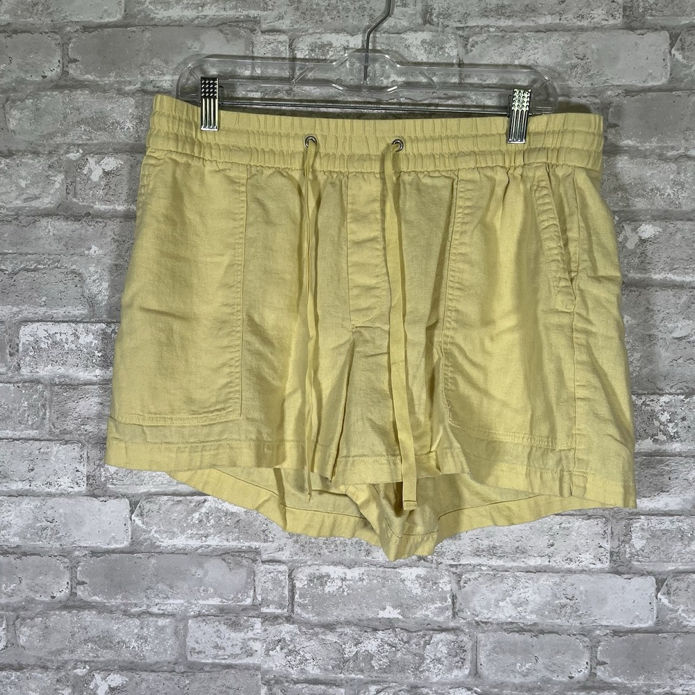 Gap Yellow Linen Blend Drawstring Shorts Size Large